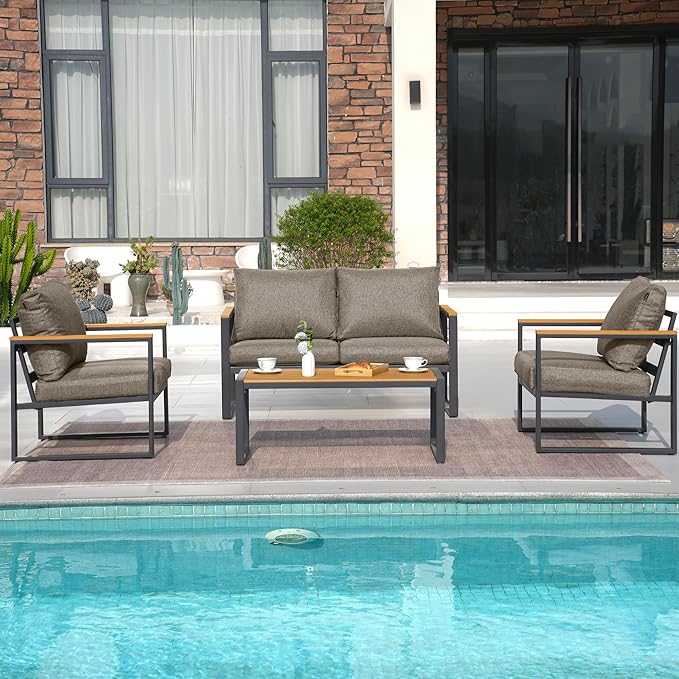 Patio Furniture Set, 4 Pieces Outdoor Patio Furniture - Image 6