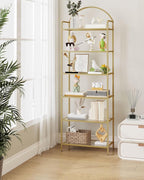 Hzuaneri Bookcase Bookshelf, Tempered Glass Bookshelves, Slim Shelving Unit - Image 7