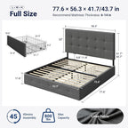 Allewie Upholstered Full Size Platform Bed Frame - Image 2