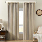 AUSSPVOCT Pinch Pleated 95 Inch Linen Curtains 100% Blackout by AUSSPVOCT