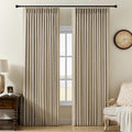 AUSSPVOCT Pinch Pleated 90 Inch Linen Curtains 100% Blackout by AUSSPVOCT