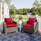 MIULEE Red Outdoor Seat Cushion 24x24 Inch Waterproof & 3 Year Fade Resistant - Image 2