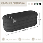 Busaurus Storage Ottoman Bench 49.2 Inch Upholstered Fabric Storage Bench - Image 2