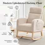 GAOMON Rocking Chair Glider for Nursery, Comfy Rocker Nursery - Image 4