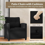 Tangkula 3 Piece Patio Furniture Set, Rattan Conversation Set w/Soft Seat & - Image 8