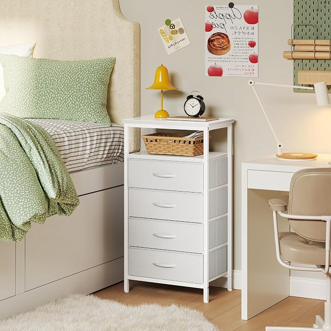 Huuger Night Stand with Charging Station, Bedside Table, Tall Nightstand with - Image 2