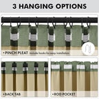 MIULEE 100% Blackout Linen Curtains 42 x 90 Inch Olive Green 2 Panels | Thermal - Image 5