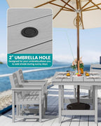 SERWALL Patio Dining Table and Bench Set - Image 3