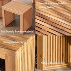APRTAT Small Bamboo Dining Bench, 17inch Farmhouse Decor Indoor Kitchen Table - Image 5