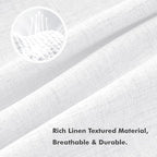 MIULEE 100% Blackout Linen Curtains 42 x 96 Inch Bright White 2 Panels | - Image 3