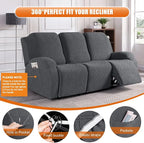 VANSOFY Recliner Covers, 3-Pieces Stretch Reclining Couch Covers - Image 6