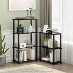 Furinno TURN-S-TUBE Storage Shelves, 3-Tier Book Shelf, Corner Shelf, Toolless - Image 2