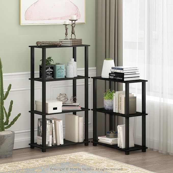 Furinno TURN-S-TUBE Storage Shelves, 3-Tier Book Shelf, Corner Shelf, Toolless - Image 2