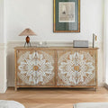 LKTART 60" Sideboard Buffet Cabinet, Vintage Accent Credenza Storage by LKTART