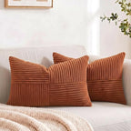 Fancy Homi 2 Packs Rust Long Lumbar Decorative Throw Pillow Covers 12x24 Inch by Fancy+Homi