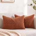 Fancy Homi 2 Packs Rust Lumbar Decorative Throw Pillow Covers 16x32 Inch by Fancy+Homi