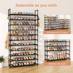 LANTEFUL 11 Tiers Tall Shoe Rack Holds 55 Pairs of Shoes - Image 5