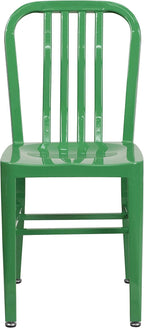 Flash Furniture Gael Commercial Grade 2 Pack Green Metal Indoor-Outdoor Chair - Image 5