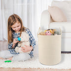 XUANGUO Cotton Rope Laundry Basket Hamper - Image 5