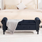 Storage Bench for Bedroom, Velvet 51" End of Bed Bench, Queen Size Bench - Image 3