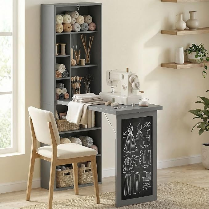 HOMCOM Fold-Out Convertible Writing Table, Computer Desk - Image 8
