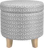HomePop Upholstered Round Storage Ottoman|Homepop Home Décor|Upholstered Round - Image 5