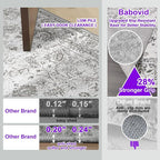 Grey Floral Hallway Runner Rug 2x8 - Image 4