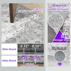 Grey Area Rug 6x9 for Living Room Bedroom | Ultra-Thin; Easy Clean; Non Slip; - Image 6