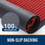 OLANLY 2-Pack Front Door Mats 47x23, Waterproof Heavy-Duty Doormats | Red - Image 3
