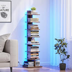 TUTOTAK Narrow Bookshelf, 8-Tier Bookcase by ChoosetutotakFurnitureBuildYourCozyHome