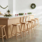 LukeAlon 24.25" Modern Counter Height Bar Stools Set of 4 Wooden Ergonomic - Image 8