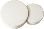 Modern Nesting Coffee Table Set of 2 in Beige, Upholstered Round Living Room - Image 6