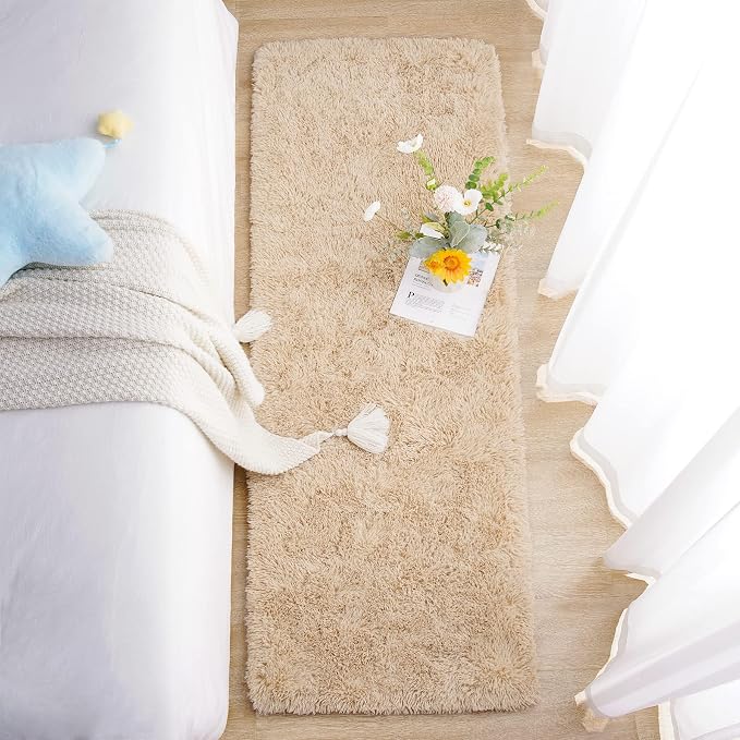 Chicrug Soft Runner Rug for Bedroom Living Room Plush Fluffy Rugs 2x8 | Shag - Image 4