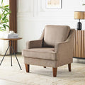 VINGLI Brown Accent Chair, Mid Century Modern Chairs, Upholstered Armchair by VINGLI