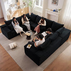 Sectional Cloud Couch for Living Room, Modular Floor Deep-Seat Sofa, Big Comfy by Lakifun