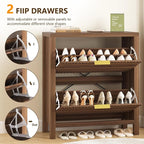 YOMILUVE Shoe Cabinet Storage for Entryway, Fluted Shoe Cabinet - Image 4