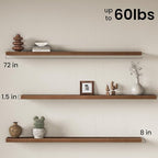Fun Memories 72Inch Long Floating Shelves, 8 Inch Deep Shelves - Image 3