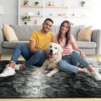 8x10 Extra Large Black and White Fluffy Area Rug Non-Slip - Image 2