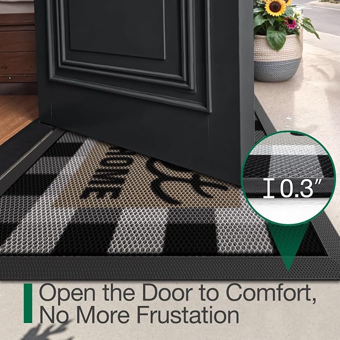 LUMI Outside Welcome Door Mat 17x30, Non-Slip Durable Rubber Easy Clean | Sweet - Image 3