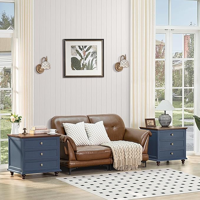 Joaxswe 24" Wide Farmhouse Night Stand, Large End Table - Image 5