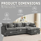 113” Modular Sectional Sofa, L Shaped Cloud Couch - Image 2