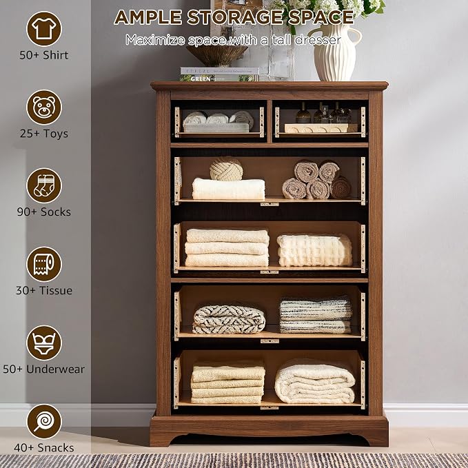T4TREAM 48" Tall Drawers Dresser Chests - Image 3