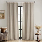 MIULEE Sand Pinch Pleated 100% Blackout Linen Curtains 40x96 Inches | Room by MIULEE