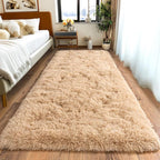 Pionblank Fluffy Runner Rugs for Bedroom 2x6, Camel | Modern Shaggy Area Rug by PIONBLANK
