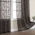 Furman Chocolate Sheer Curtains 96 inches Long by OWENIE