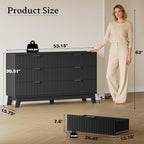 BORNOON 53" Long Dresser for Bedroom, 6-Drawer Dresser - Image 2