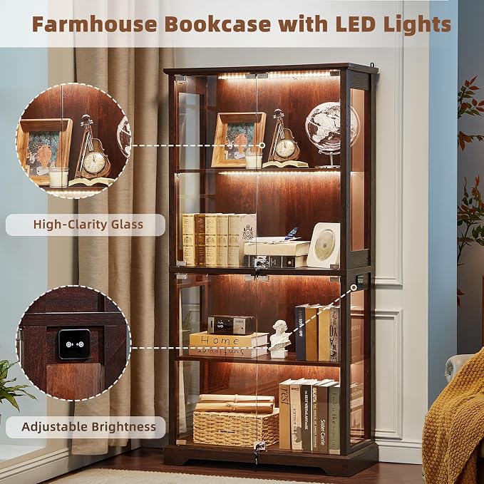 LELELINKY Farmhouse Display Cabinet - Image 7