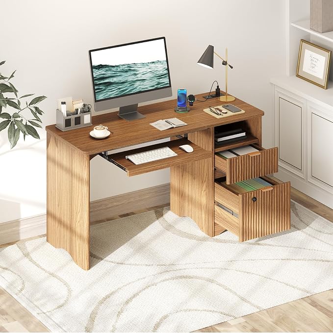 Bestier 55 Inch Wood Computer Desk - Image 7