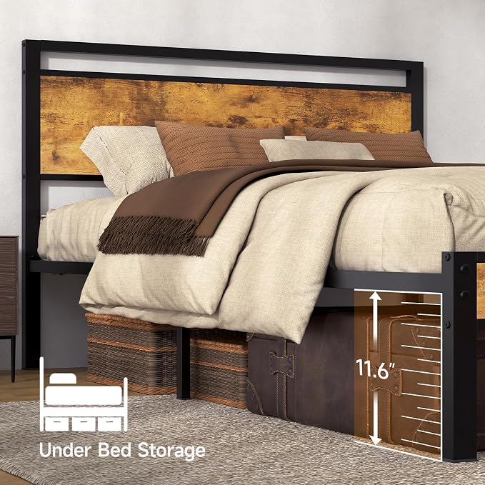 Z-hom Upgraded Full Size Bed Frame, Heavy Duty Metal Sturdy Full Bed Frame - Image 5