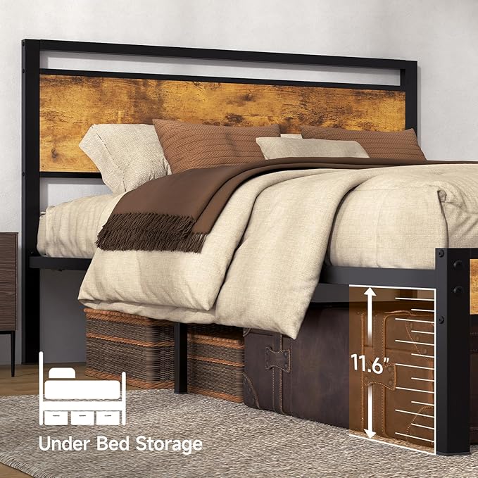 Z-hom Easy Assembly Sturdy Metal Platform Bed, Queen Size Bed Frame - Image 5